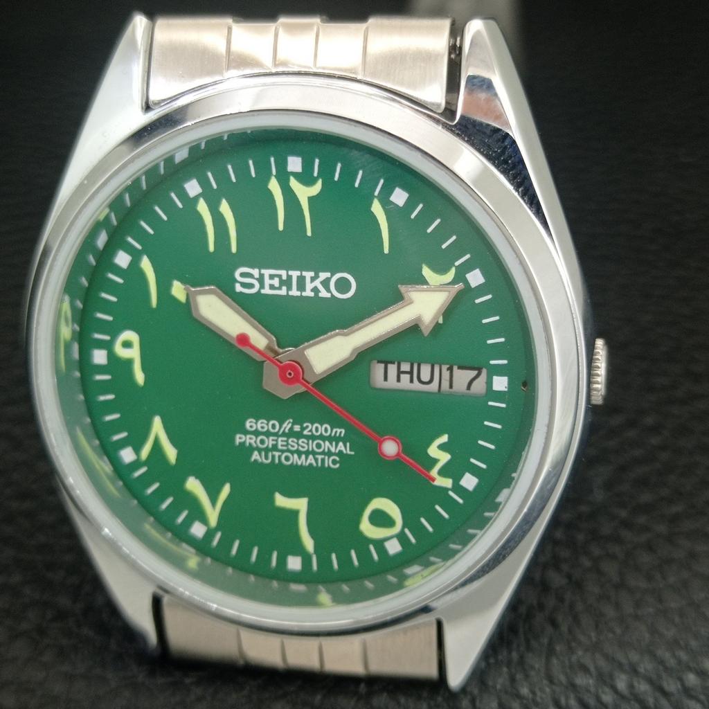 ВИНТАЖНЫЕ ОТРЕМОНТИРОВАННЫЕ МУЖСКИЕ АВТОМАТИЧЕСКИЕ ЧАСЫ SEIKO 6309A ЯПОНИЯ ЗЕЛЕНЫЙ ЦИФЕРБЛАТ a442716-1