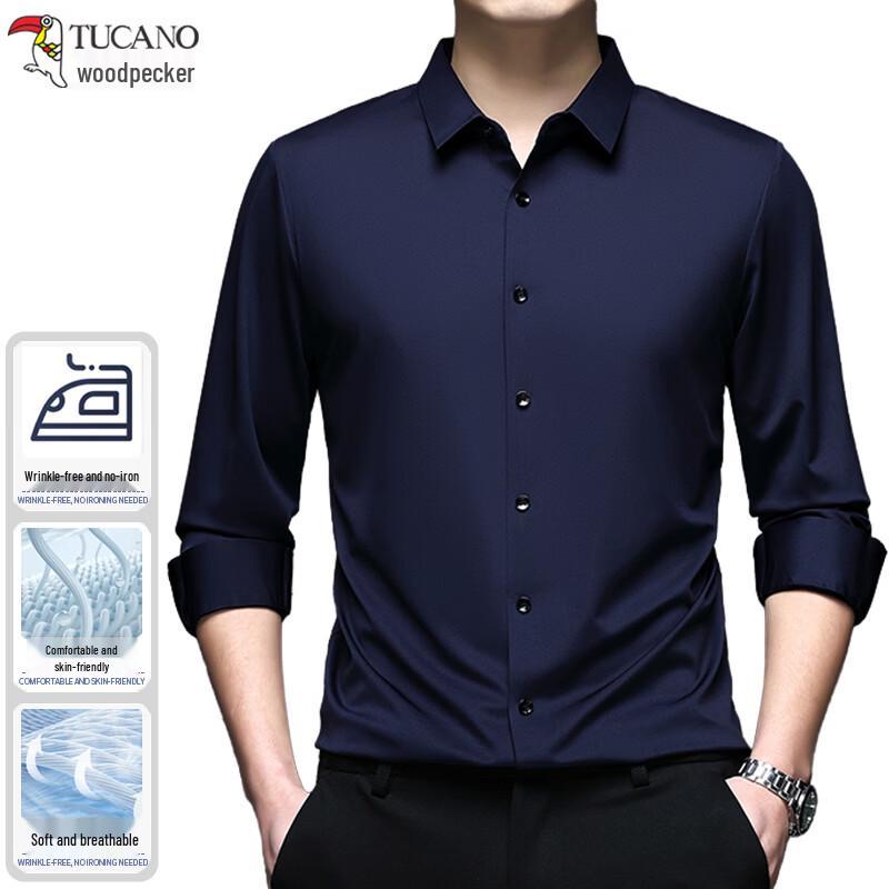 TUCANO Men's Long-Sleeve Wrinkle-Free Shirt