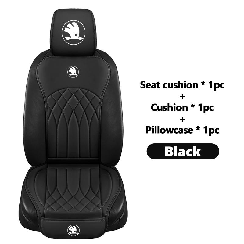 AAAAS1 For Skoda Car Seat Cover Leather Breathable Non-slip Seat Cushion Kamiq Karoq Octavia 2 3 Rapid Scala Kami Fabia VII VRS