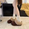 Ретро бархатные полусапоги на толстой подошве увеличивающие рост Birkenstocks 2025 осень-зима новые ленивые носят пушистые шлепанцы на одну ногу