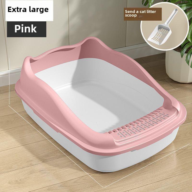 Extra Large Semi-Enclosed Anti-Splash Cat Litter Box