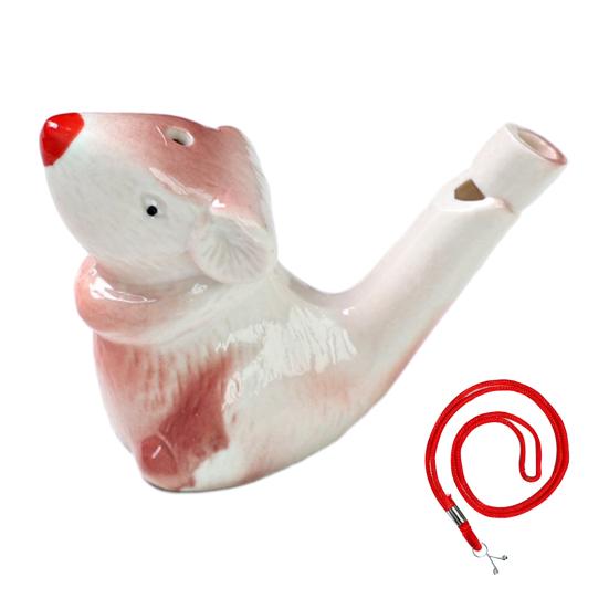 Мини Керамический Свисток Водяная Птичка Милые Животные Китайского Зодиака Шумоиздатель с Подвесным Шнурком Имитирует Пение Птиц Свисток Детская Игрушка для Ванны