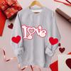 Женская повседневная модная блузка с длинным рукавом и круглым вырезом с принтом ко Дню святого Валентина