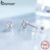 BAMOER, серьги-гвоздики из стерлингового серебра 925 пробы с кристаллами и звездами, серьги-гвоздики с кубическим цирконием для женщин, романтические изящные ювелирные изделия, подарок