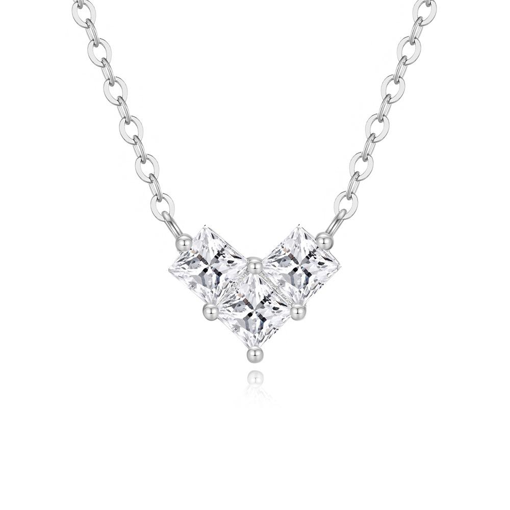 S925 Sterling Silver Moissanite Cross Pendant Clavicle Necklace for Women Luxury Sparkling Fine Jewelry Gift
