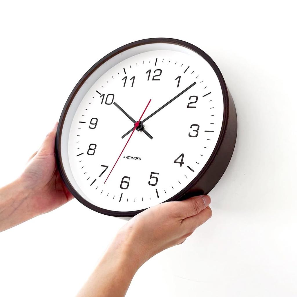 KATOMOKU настенные часы из фанеры 4 коричневые настенные часы с непрерывной секундной стрелкой радио km-44BRRCS 252 мм (Часы СКП)