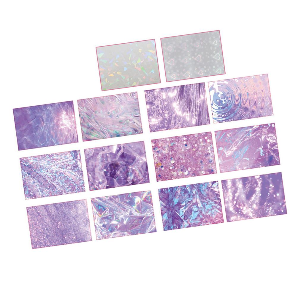 14 шт. фольга голографическая наклейка эстетическая легко наносится ПЭТ долговечная наклейка для скрапбукинга для альбома