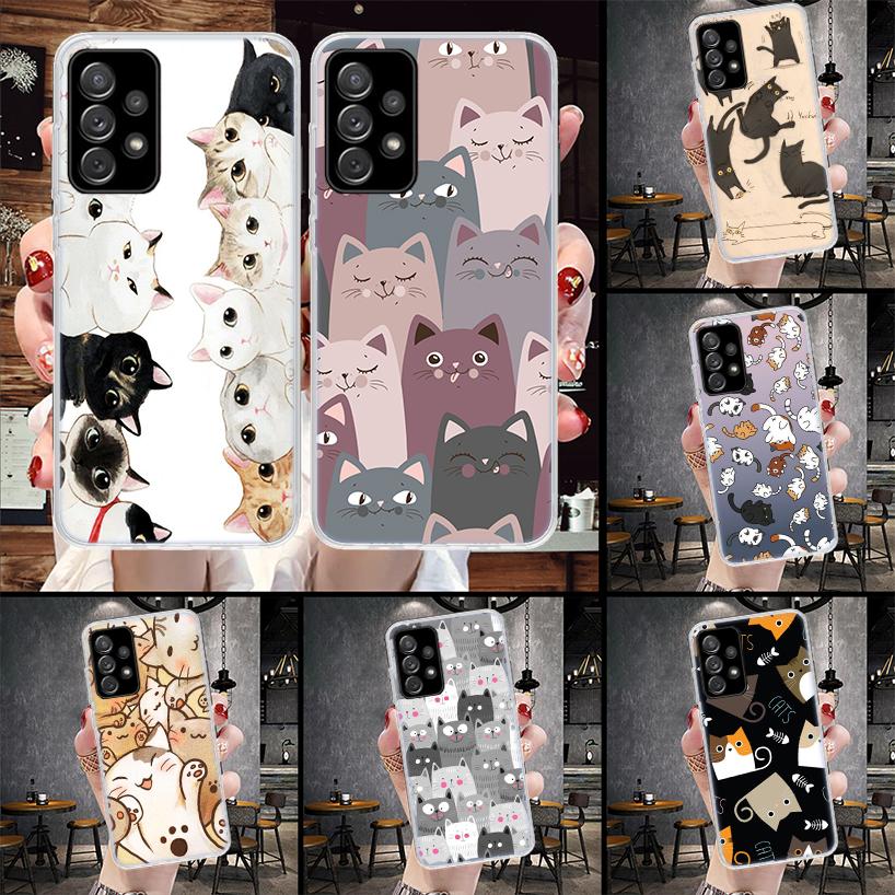 Чехол для телефона с рисунком милых котов для Samsung Galaxy A51 A52 A71 A72 A42 A32 A22 A02S A12 5G A21S A31 A41 M12 M21 M31S She