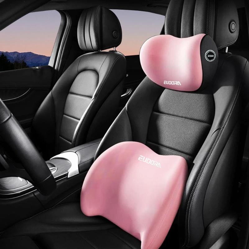 Car Headrest and Lumbar Support Set | Comfort Enhancement for Autumn and Winter | Ergonomic Fit Design | High-Density Foam Fill