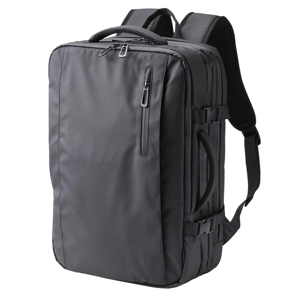 ELECOM Backpack with Expandable 33L Gusset, 15.6-inch Capacity, Water-Repellent, Capacity, Black, BM-XBPEX01BK