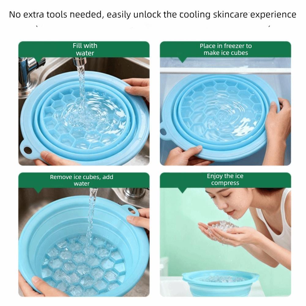Portable Silicone Ice Bath Washbasin Foldable Improved Blood Circulation Ice Washbowl Relief Stress Face Dipping Bowl Travel