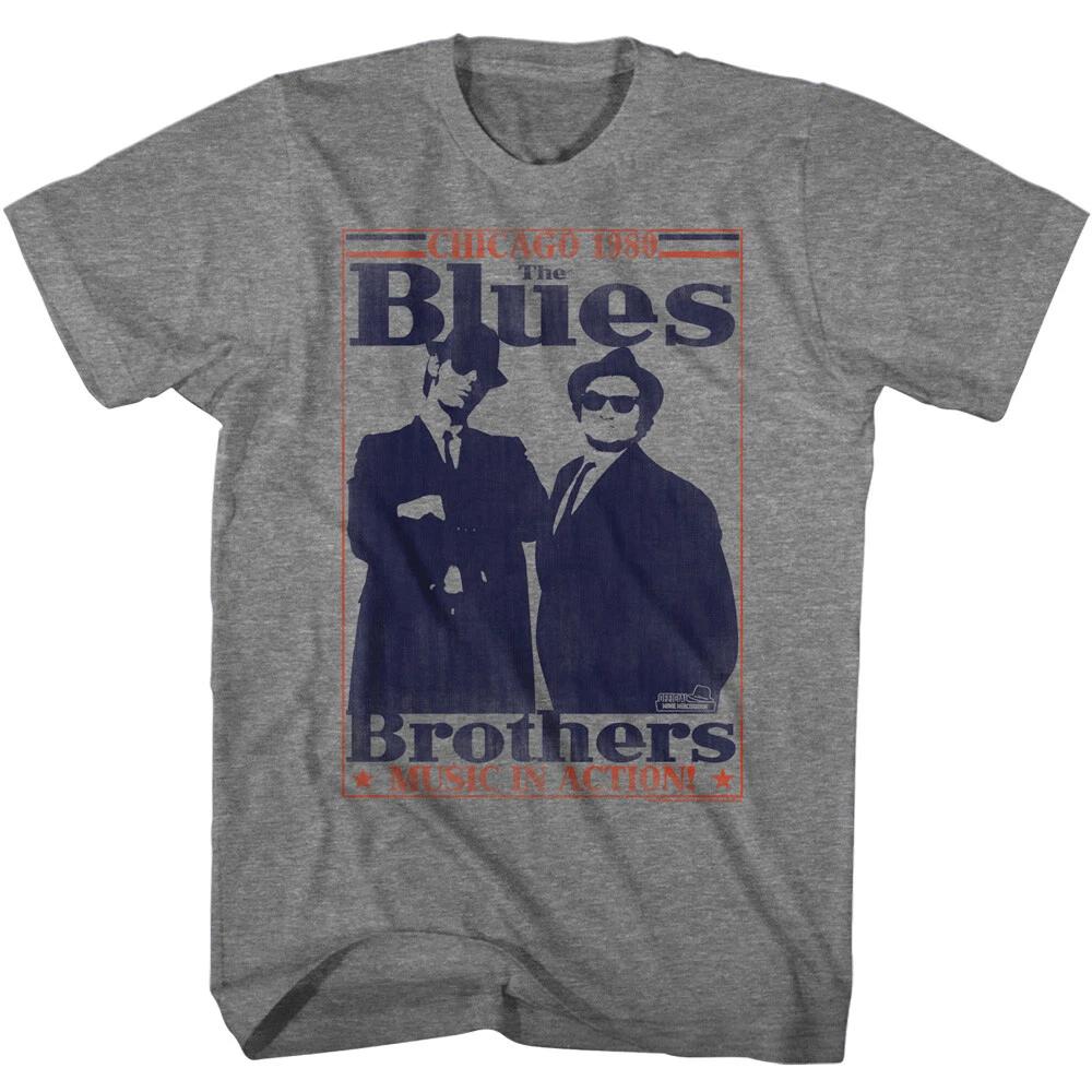 The Blues Brothers Movie Music In Action Chicago 1980 Boxed Photo Men's T Shirt