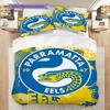 Комплект постельного белья с узором Parramatta Eels Одеяло Постельное белье Наволочка Домашний Декор Подарок на День Рождения (1 пододеяльник + 2 наволочки, без наполнителя)