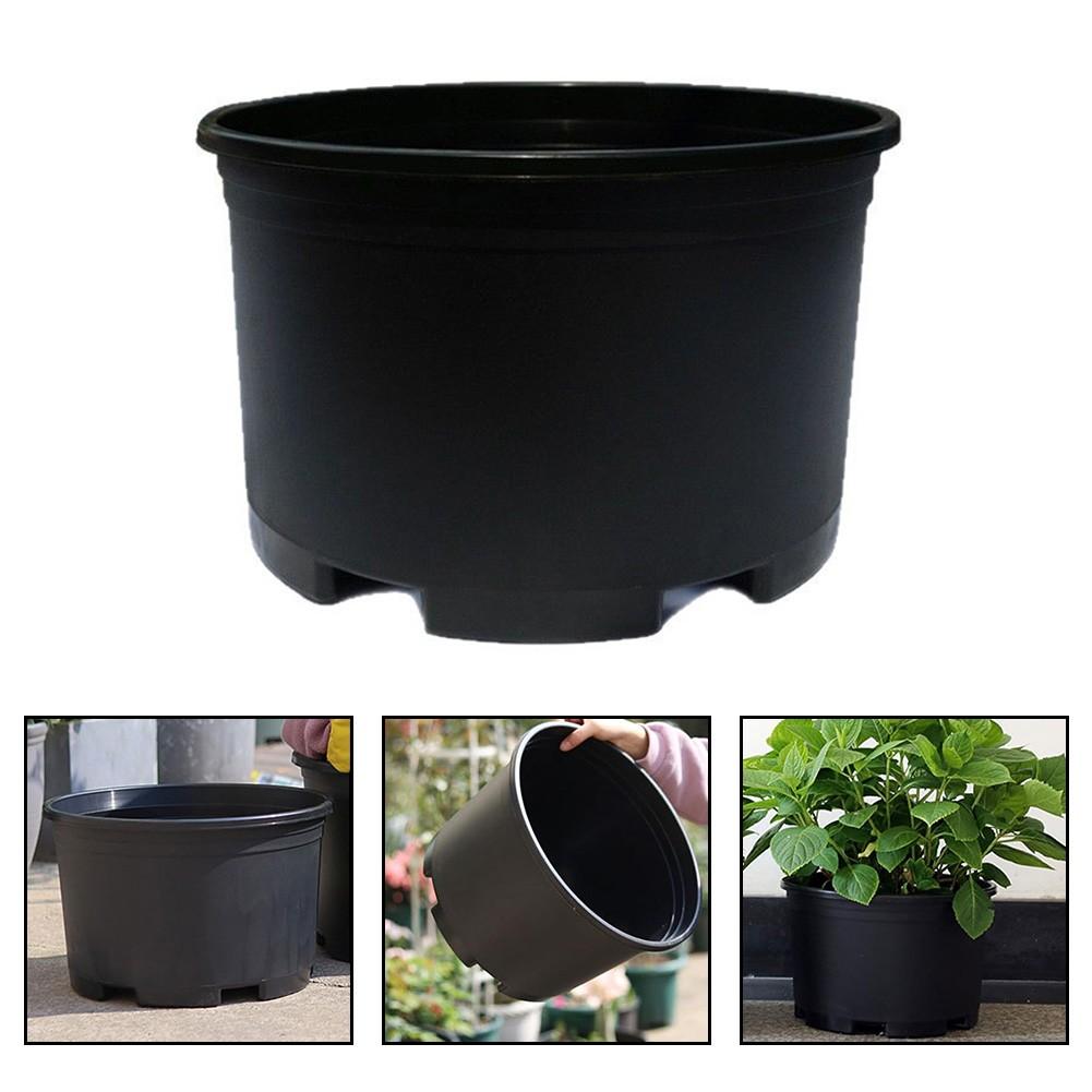 Large Round Outdoor Plant Nursery Pot with Drainage Holes 30cm 34cm Black