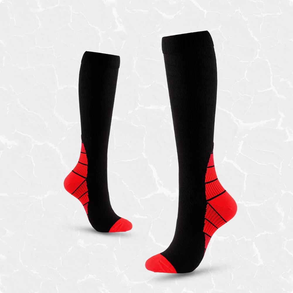 Двухцветный спортивный чулок до икры Простой и персонализированный длинный до колена Мужской и женский компрессионный носок для велоспорта