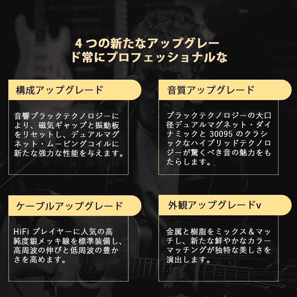 KZ ZSN Pro X Earphones Buds 1DD 1BA Deep Bass Stereo Sound Hybrid Technology In-ear (No Microphone, Gold)