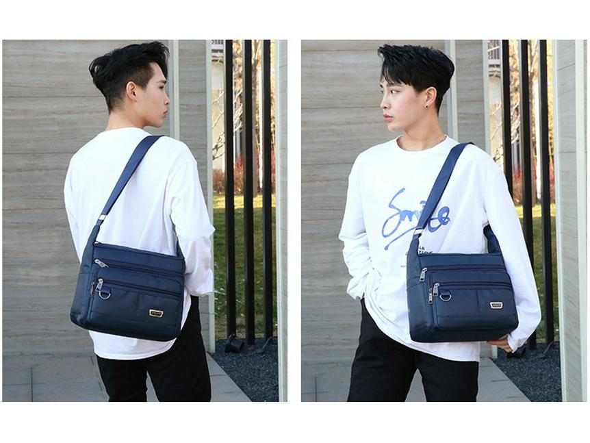 Мужская модная водонепроницаемая сумка-мессенджер большой вместимости - повседневный дорожный рюкзак из ткани Оксфорд