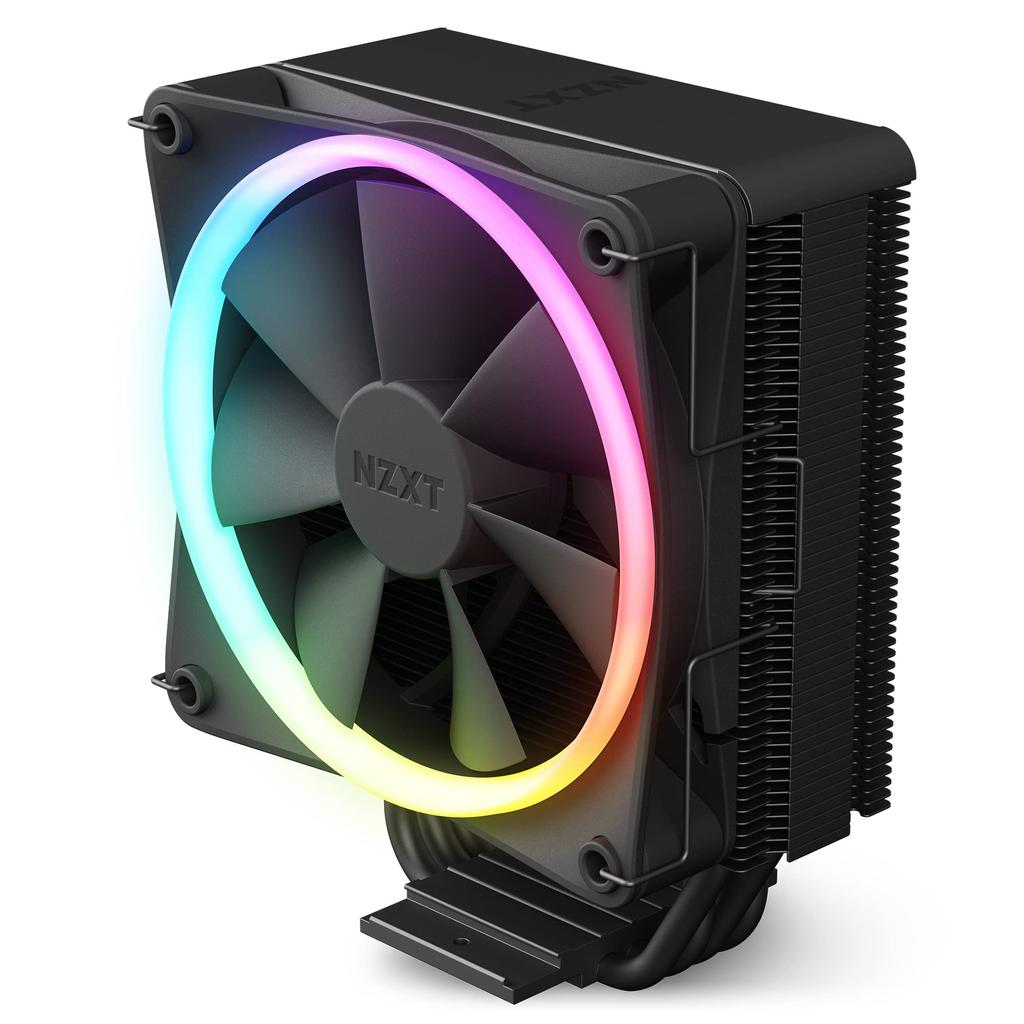 NZXT T120 RGB CPU Air Cooler Conductive Copper Pipes Fluid Dynamic Bearings AMD and Intel Compatible Black - RC-TR120-B1 - - - -