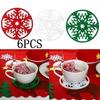 6 шт./лот коврик для чашки веселые рождественские украшения снежинки коврик для чашки нетканый материал поднос для ужина