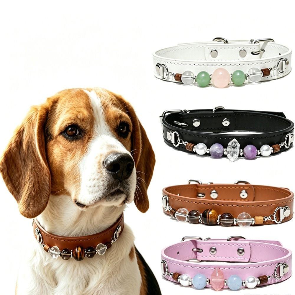 Adjustable Cat Collar Detachable Dog Collar Exquisite Leather Pet Collar Puppy