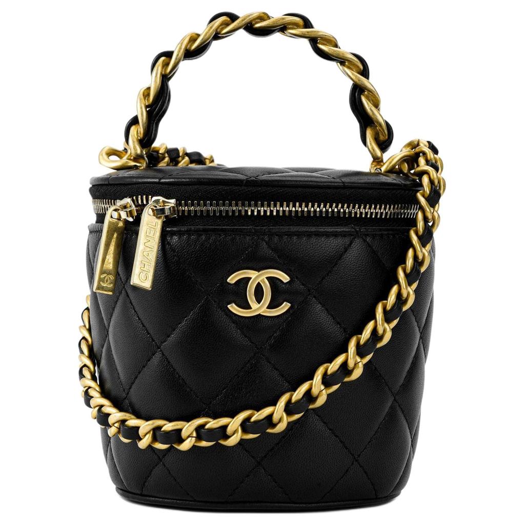 Chanel Материал: Овчина Металл: Золотой Сумка-ведро для денег Сумка-ведро Сумка через плечо Маленькая Женская Черный/Розовый/Фиолетовый AP2873-B08731-94305( )
