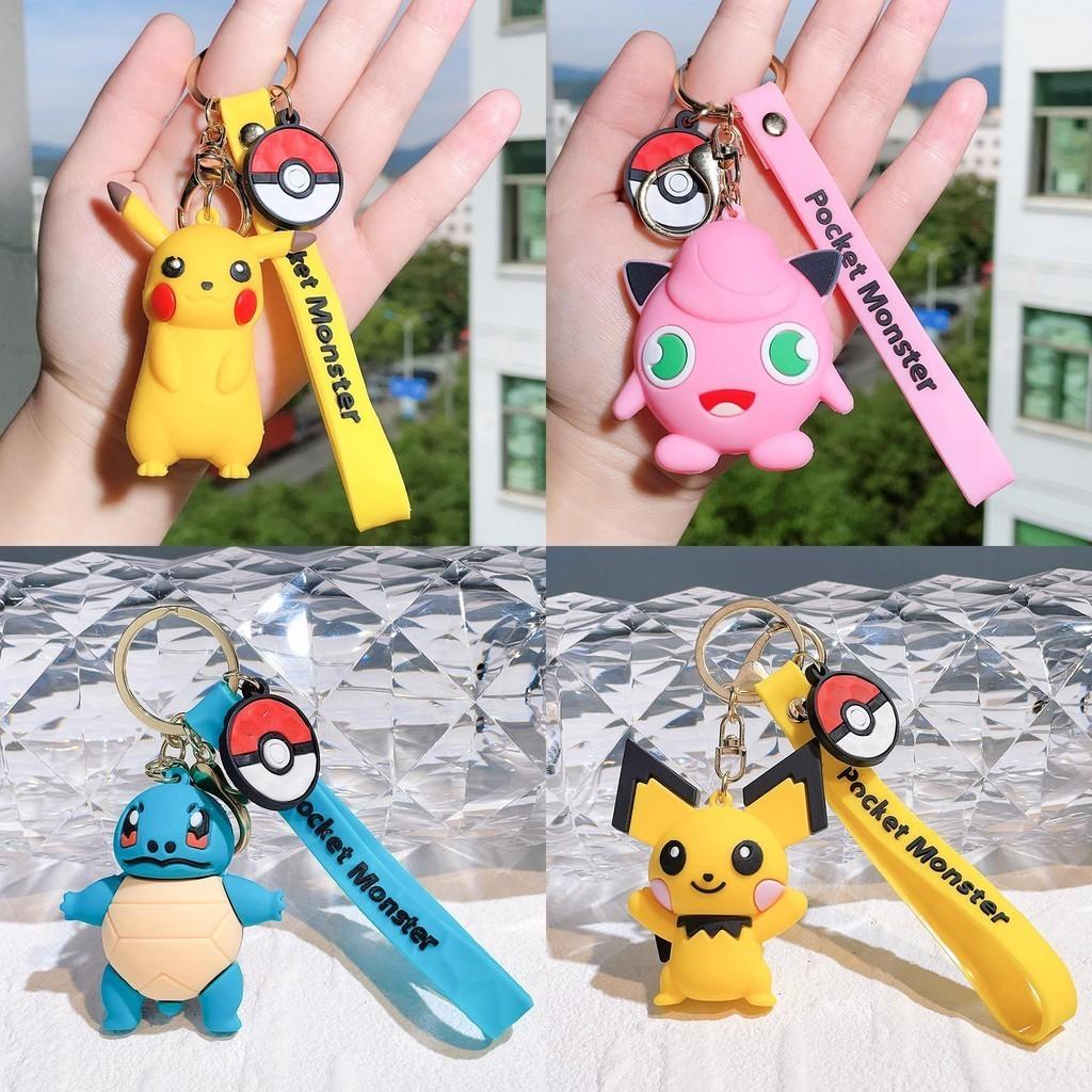 Очаровательный силиконовый брелок Пикачу, милый креативный аксессуар с персонажем Покемона для подвешивания