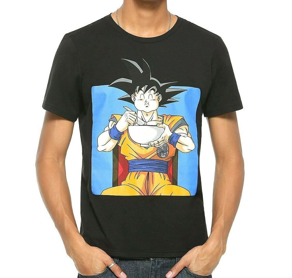 Dragon Ball Z Movie Goku Ramen Black Tee Shirt New