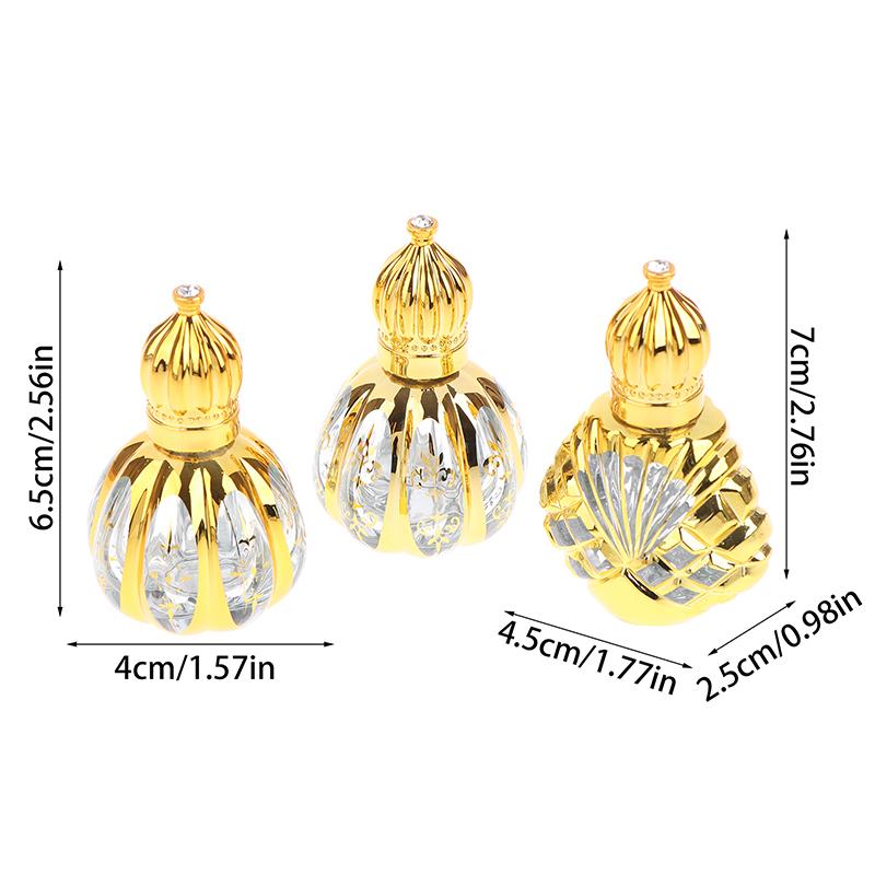 13Ml Roll On Bottle Glass Mini Essential Oil Container Portable Cosmetic Vials Blending Perfume Bottle Gold Empty Roll-On Bottle