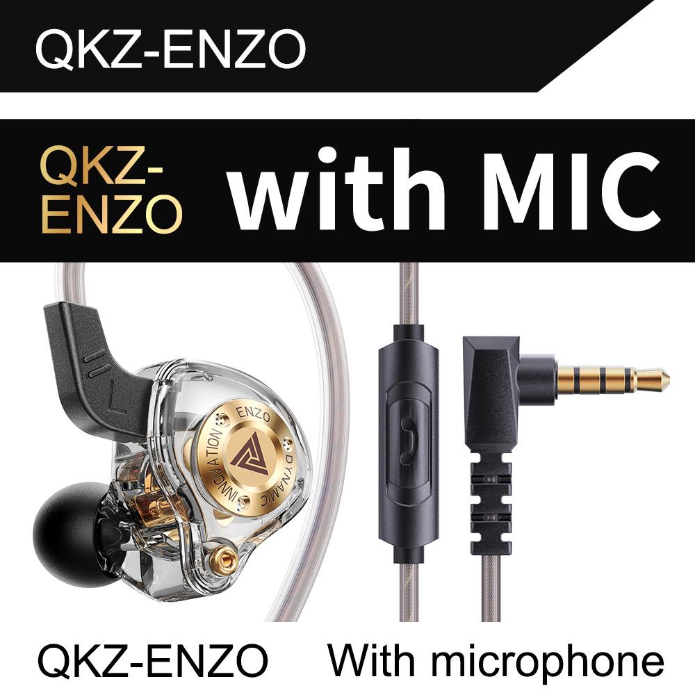 QKZ Super Bass Wired Earphones ENZO Headset 3.5MM In-Ear Earbuds With HD Microphoen Noise Cancel Headphone Cable Control