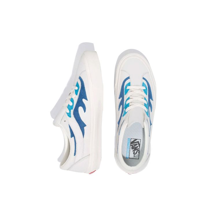 Vans Bold Ni Flamethrower Низкие кеды для скейтбординга из синтетической кожи Унисекс кроссовки Белый Синий VN0A4UVR2OX