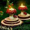 2PCS Mushroom Candle Holder Artistic Candle Holder Christmas Gift Mushroom Candle Holder Scented Resin Candlestick Home Decor