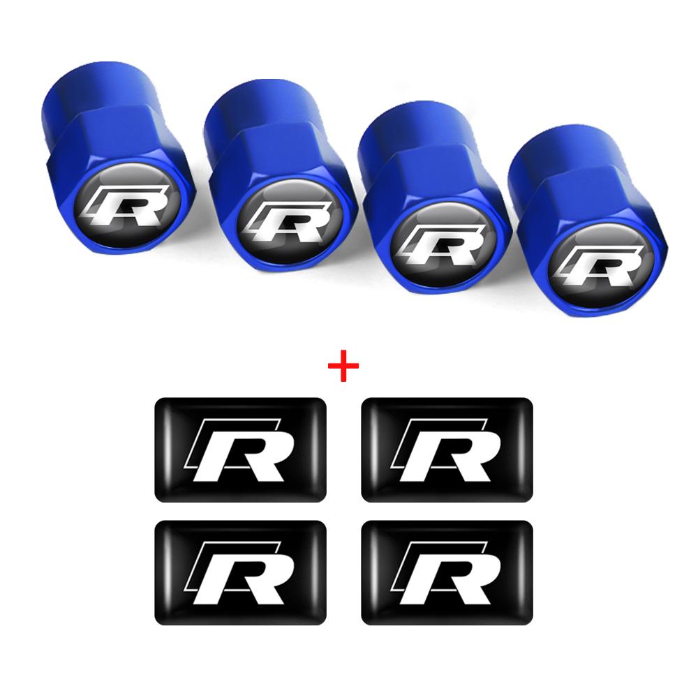 Car Interior Epoxy Logo Sticker Metal Wheel Tire Valve Cover For Volkswagen GTI Golf R Passat CC Lavida Sagitar Scirocco Tiguan