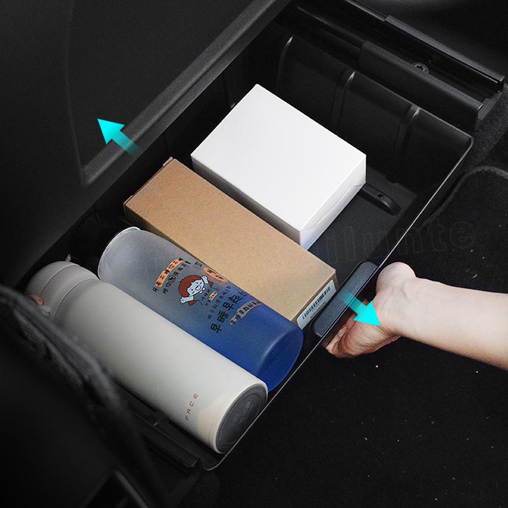 Аксессуары для Tesla Model Y 2022, автомобильный ящик для хранения под сиденьем, автомобильный мусорный бак, выдвижной органайзер, ящик