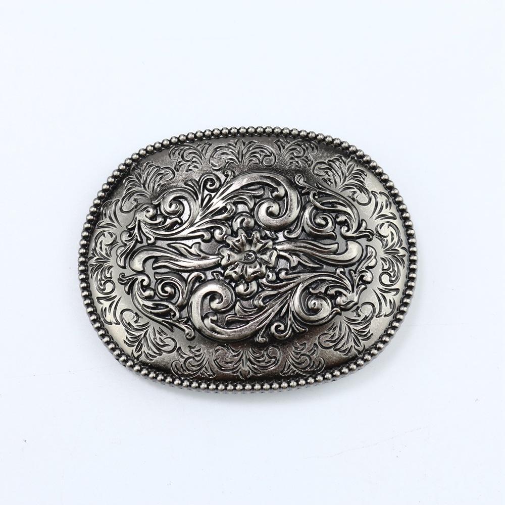 Zinc Western Denim Belt Buckle Celtic Engraved Retro Belt Button Head