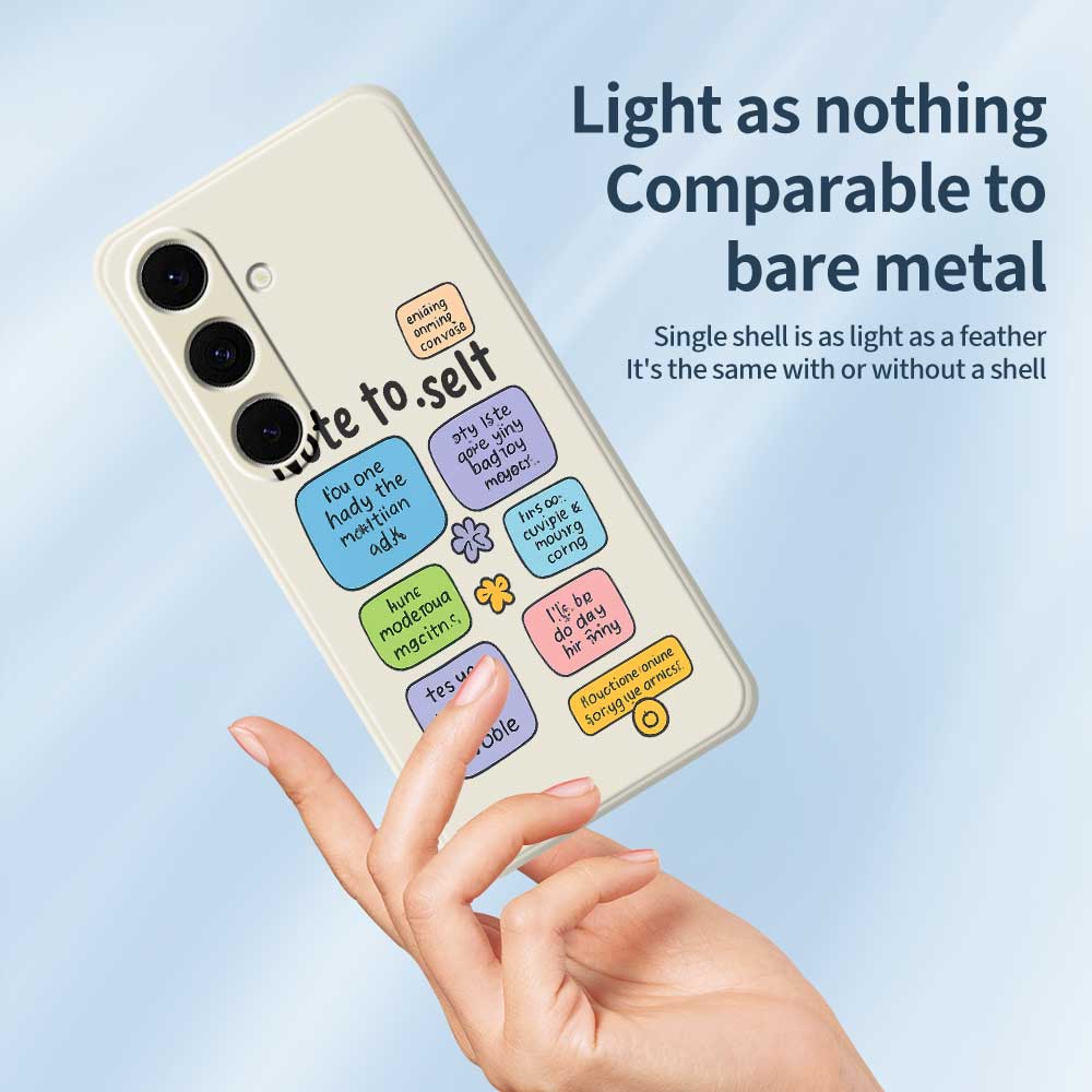 For Samsung Galaxy S24 FE Case Colored Sticky Notes Pattern Printing Straight Edge TPU Phone Back Cover