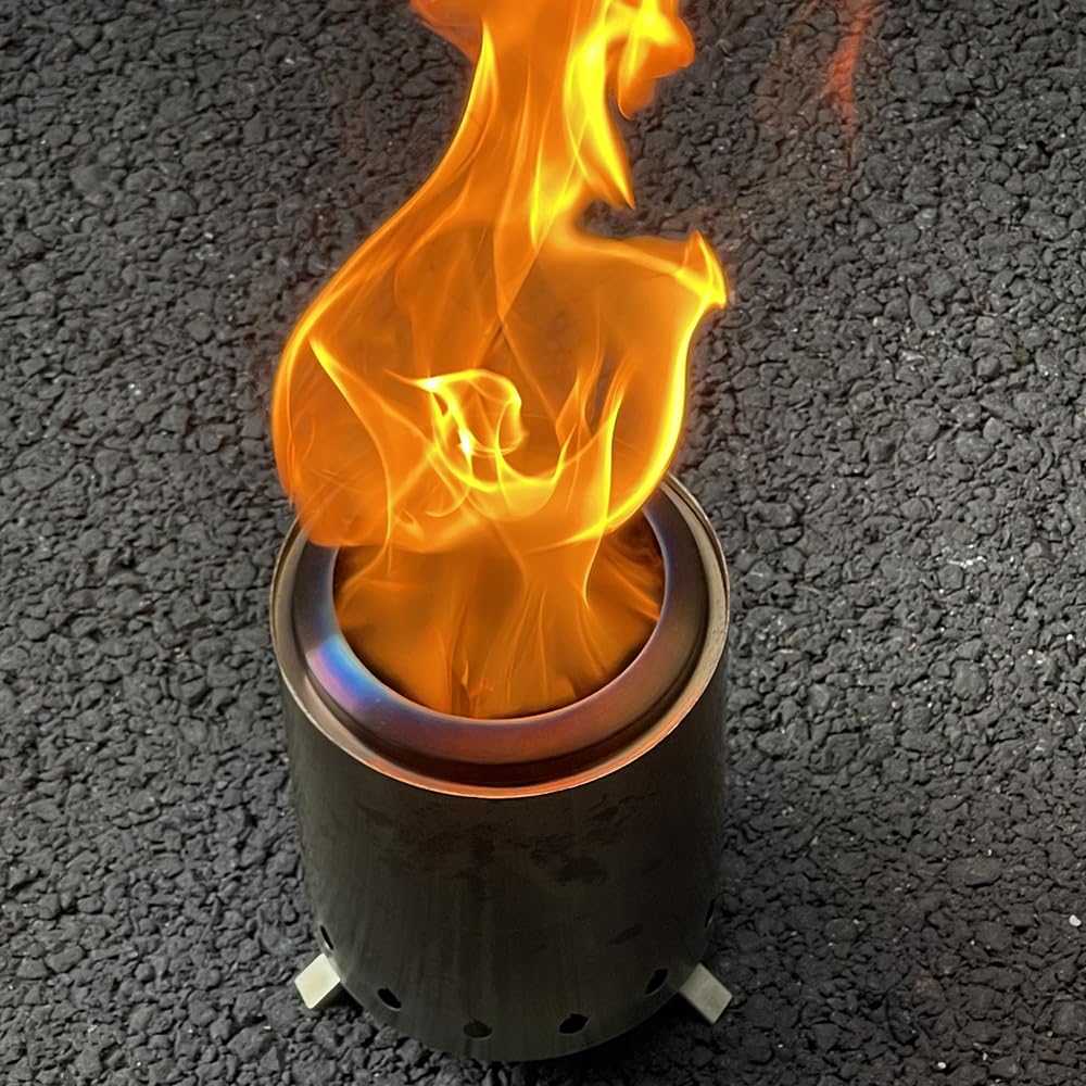 Xtahdge Stainless Steel Camping Wood Stove, Outdoor Smokeless Fire Pit, Small Backpacking Stove