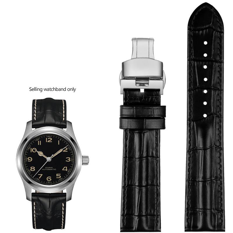 Ремешок для часов из натуральной кожи для Hamilton Khaki Field Jazz H70605731/H32705521 Мужской ремешок для часов из воловьей кожи Браслет 20 мм 22 мм