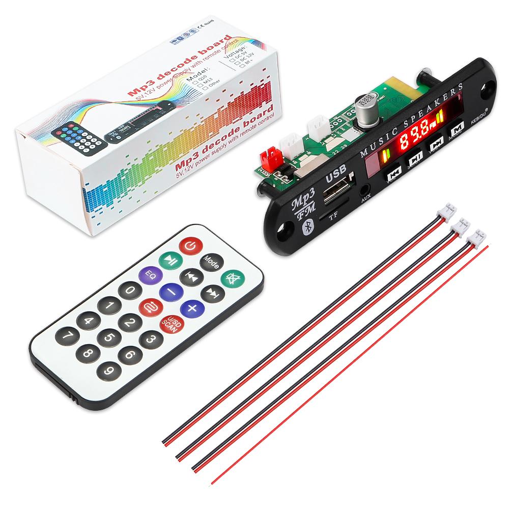 Автомобильный 12 В FM-радио модуль 50 Вт усилитель стерео MP3 декодер плата Bluetooth 5.0 USB TF карта AUX для записи динамик громкой связи