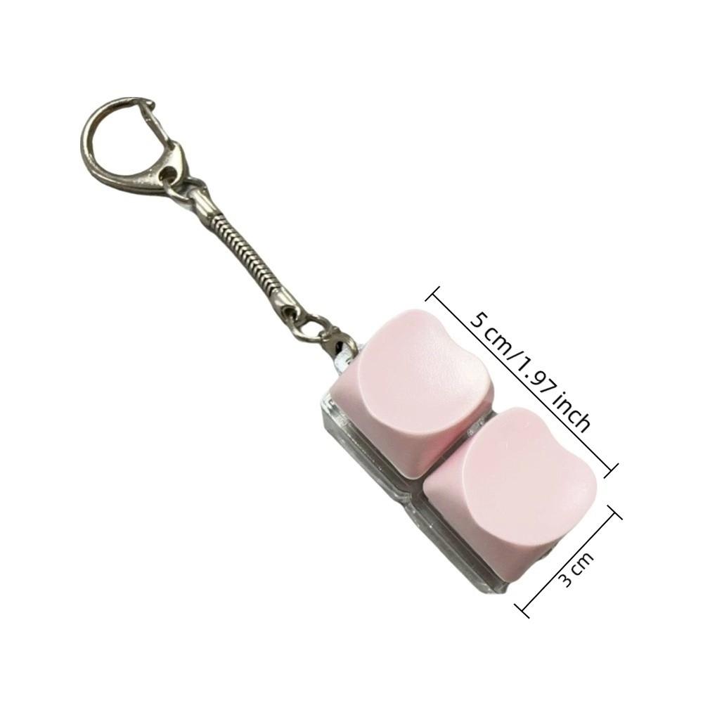 Cartoon Shape Fidget Keychain 2 Keys Decompression Toy Relaxing Finger Keyboard Adult