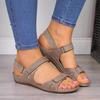 Women's Orthopedic Sandals Ankle Strap Wedge Beach Sandals Comfortable Flat Sandals Open Toe Women Flat Walking Shoes Ladies