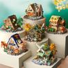 1 УПАКОВКА совместимый LEGO лесной деревянный дом строительный дом уличный вид строительный блок ручной работы ветряная мельница домик на дереве детские развивающие игрушки