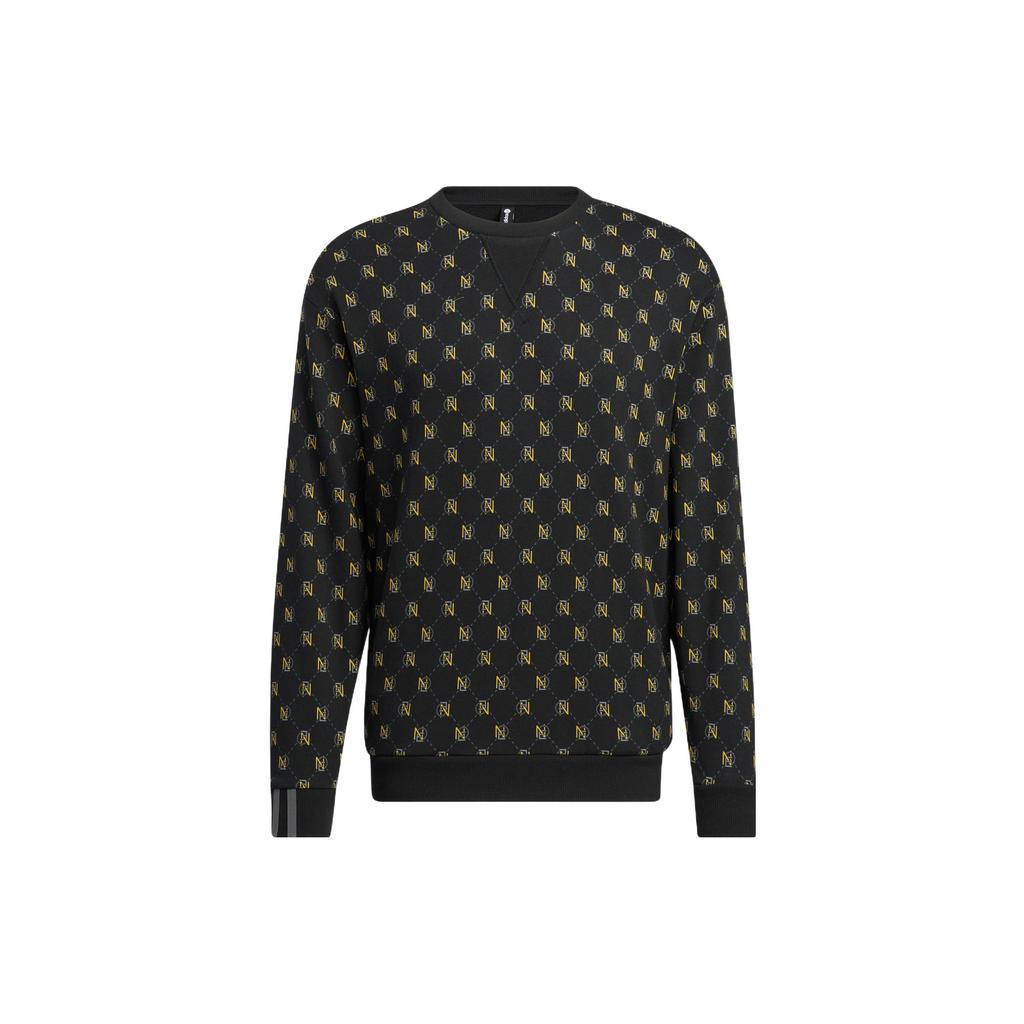 Adidas Neo Monogram SWT Pattern Круглый вырез Спортивный пуловер Толстовка Мужские топы Черный HM1992