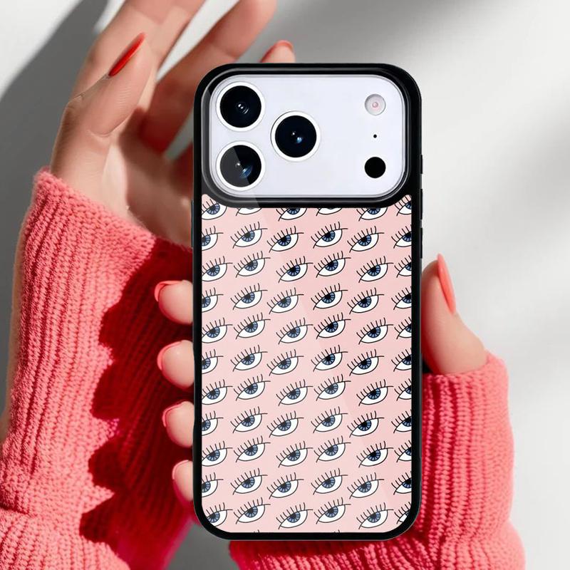 Чехол для телефона с узором из глаз для iPhone 17 16 15 14 13 Pro Max Задняя крышка для 12 11 Pro Coque