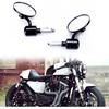 Universal Black Motorcycle Aluminum Rearview Side Mirrors 7/8" Bar End For Cafe Racer Bobber Cruiser Scooter