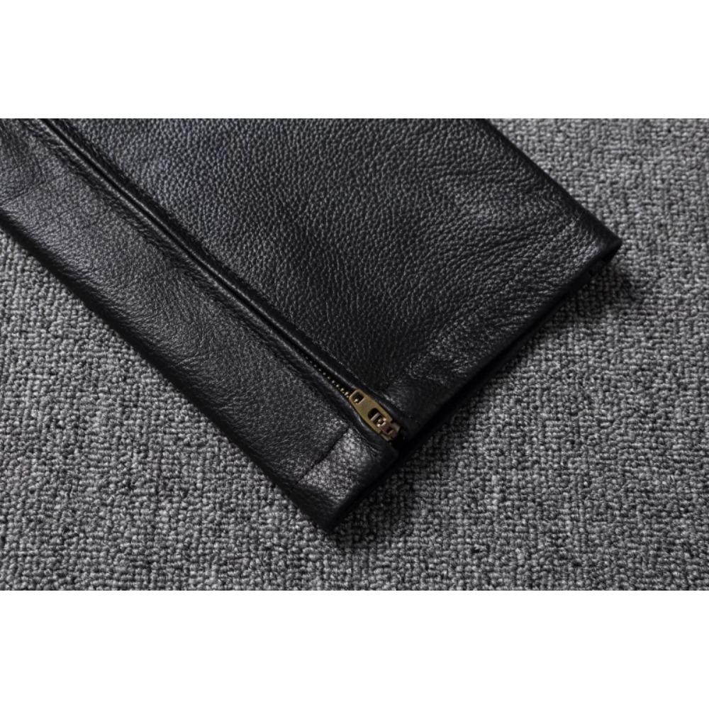 Китайский размер Винтажные черные натуральная воловья кожа брюки мужские мотоциклетные байкерские кожаные брюки осень-зима мужские кожаные брюки