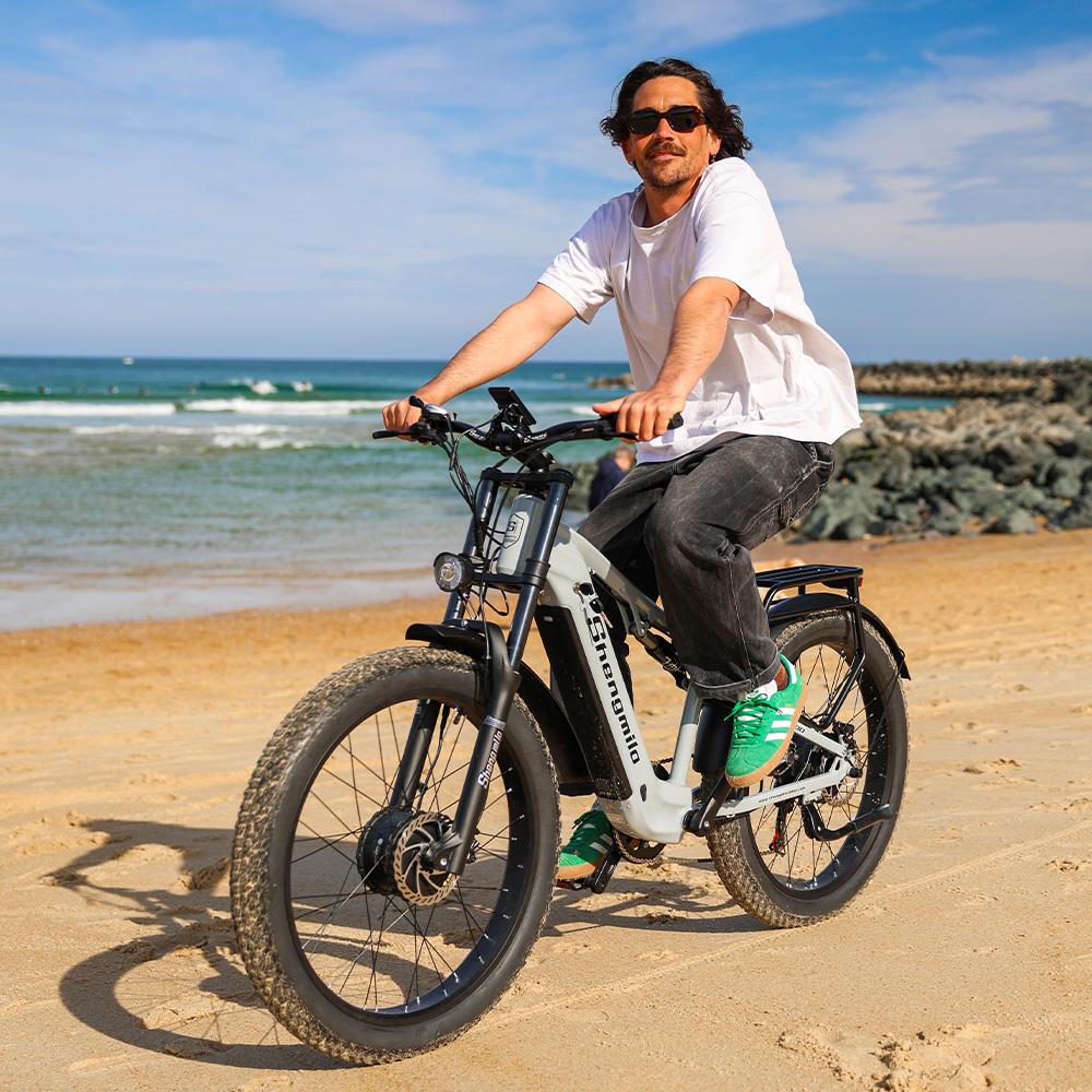 Shengmilo Электрический горный велосипед S600 26", 2000 Вт двойной двигатель, аккумулятор Samsung 840 Втч, гидравлические тормоза, 7-скоростная Shimano