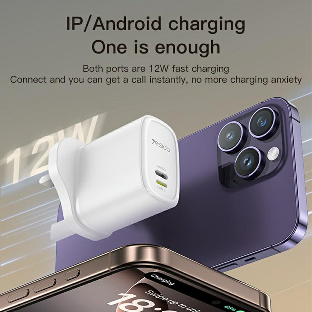 TOOCKI TCT67-34B1 67W Fast Charger Digital Display USB-A USB-C Port Power Supply with Retractable