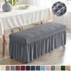 1шт эластичный прямоугольный чехол для скамейки с юбкой, эластичный чехол для табурета из пузырчатой ткани сирсакер, чехол для стула-пианино, чехол для спальни