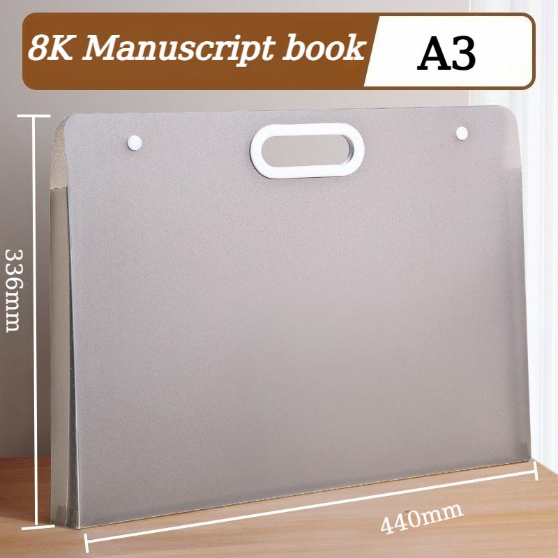A2/A3 Art Manuscript Storage Book, Sketch Collection Storage Clip, Handle Design, Large Capacity for Convenient Storage