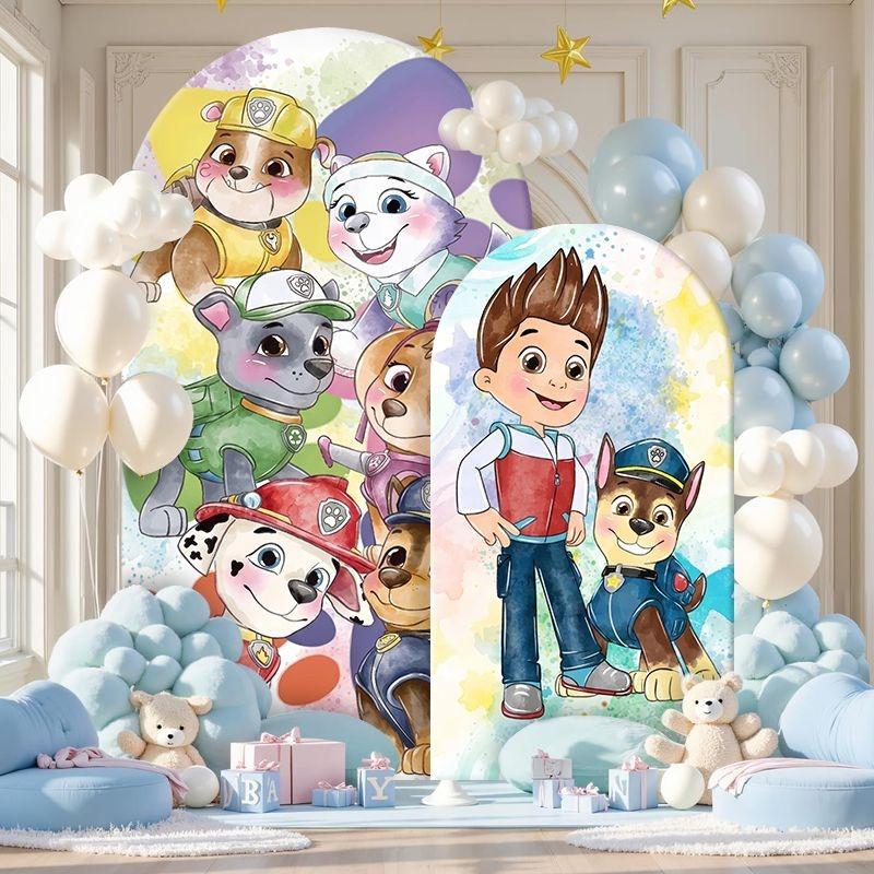  Arch Backdrop Cover Thick Fabric Custom Party Decoration Watercolor Animal Character Floral Birthday Decor Event